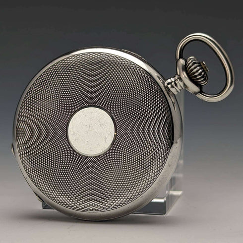 antique Ulysse Nardin pocket watch silver side hunter case works well