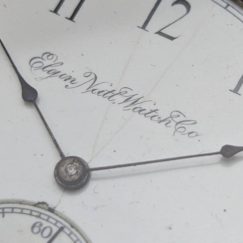 1896 American antique Elgin pocket watch gold plated hunter case works well