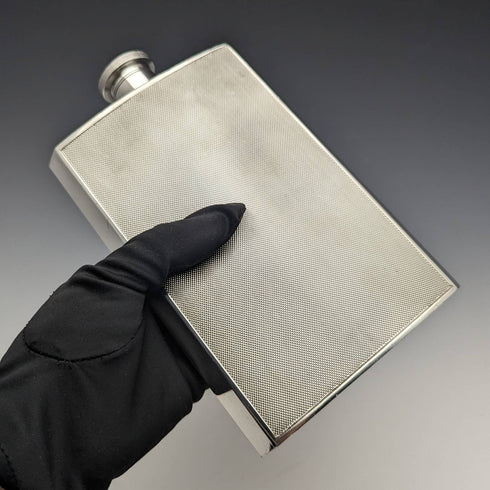 ヴィンテージ シルバープレート製 大型スキットル ヒップフラスコ Birks-Ellis