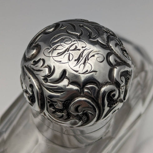 1900 年英國古董玻璃瓶純銀蓋 RW Forsyth