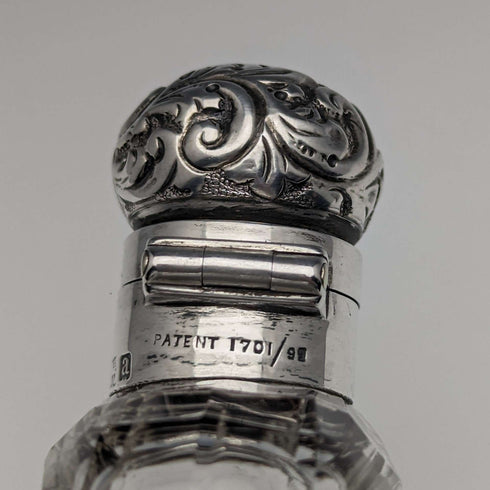 1900 年英國古董玻璃瓶純銀蓋 RW Forsyth