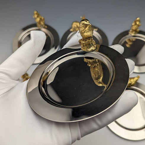 英国ヴィンテージ スモールディッシュ 6枚セット アニマルフィニアル