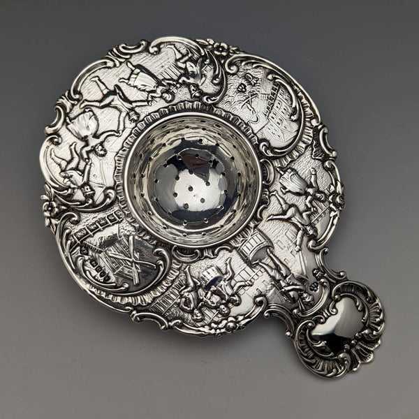 1900 British Antique Sterling Silver Tea Strainer 65g