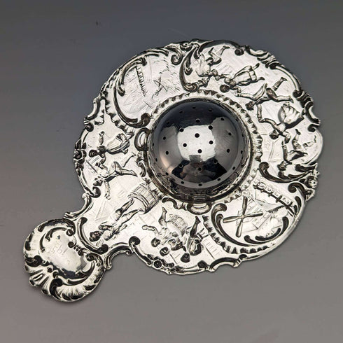 1900 British Antique Sterling Silver Tea Strainer 65g