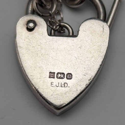 British vintage sterling silver charm bracelet 31g