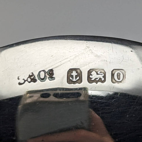 Cuchara de recuerdo de plata de ley con decoración de esmalte, vintage británica de 1938