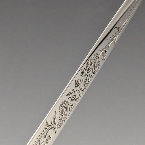 1909 British Antique White Pearl Shell Handle Dessert Cutlery Pair in Case Josiah Williams