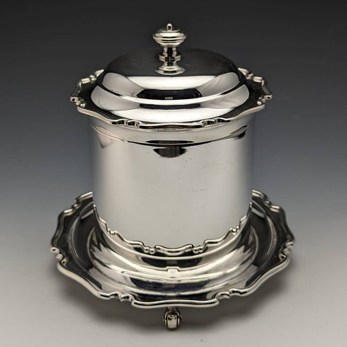 British Antique Silver Plated Biscuit Barrel Henry Atkins
