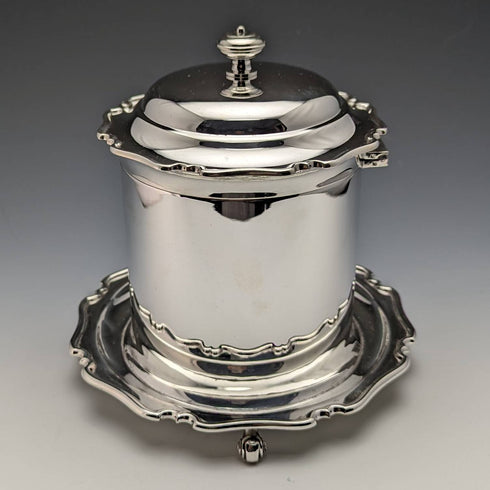 British Antique Silver Plated Biscuit Barrel Henry Atkins