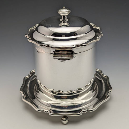 British Antique Silver Plated Biscuit Barrel Henry Atkins