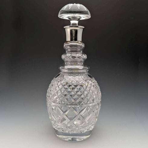 1979 年英國復古切割玻璃純銀醒酒器 Mappin 和 Webb