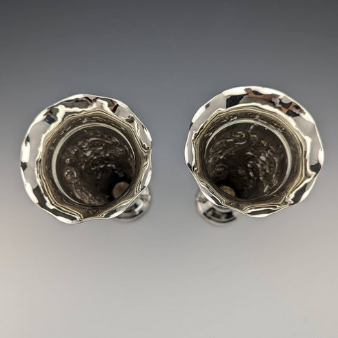 1903 British Antique Sterling Silver Vase Pair Earrings Total 214g No Inner