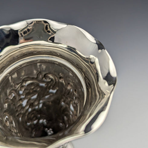 1903 British Antique Sterling Silver Vase Pair Earrings Total 214g No Inner