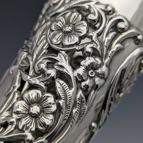 1903 British Antique Sterling Silver Vase Pair Earrings Total 214g No Inner