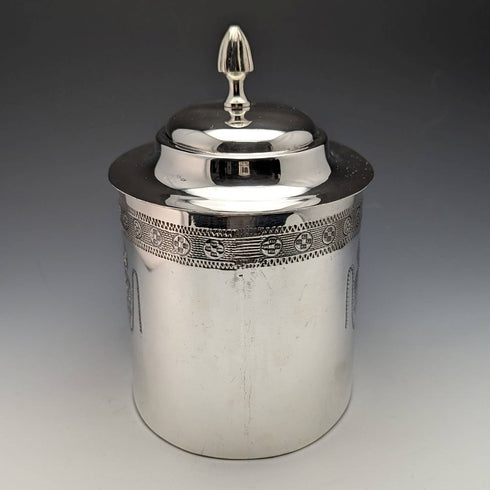 British vintage silver plated biscuit barrel