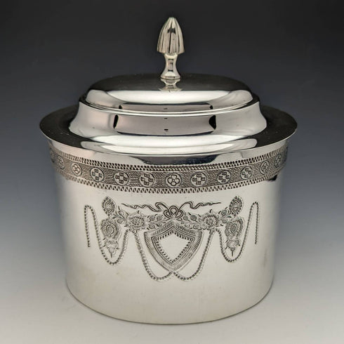 British vintage silver plated biscuit barrel