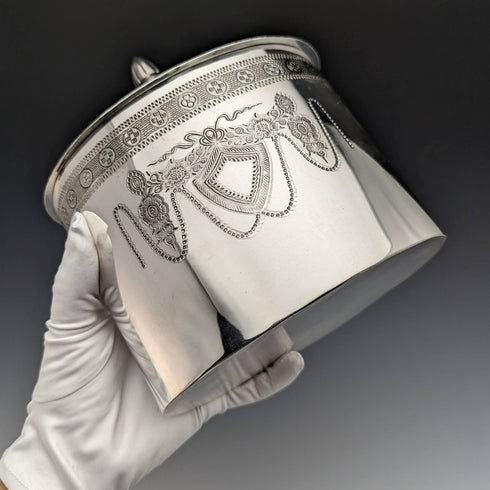 British vintage silver plated biscuit barrel