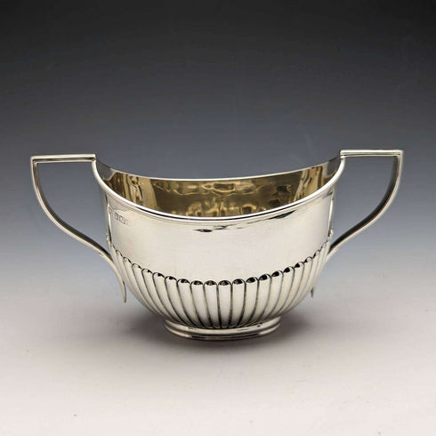 1902 British Antique Sterling Silver Sugar Pot & Cream Jug Total 294g Fordham & Faulkner