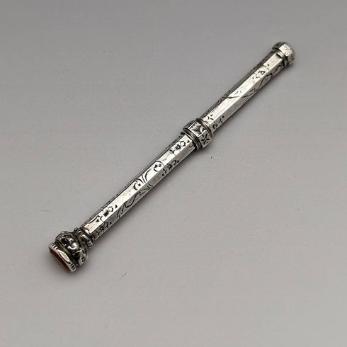 アンティーク シャープペンシル シルバープレート ガラス装飾 伸縮式63-81mm