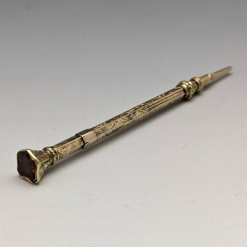 古董自動鉛筆鍍金玻璃裝飾伸縮 70-90 毫米