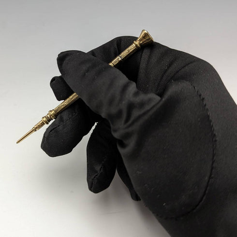 古董自動鉛筆鍍金玻璃裝飾伸縮 70-90 毫米