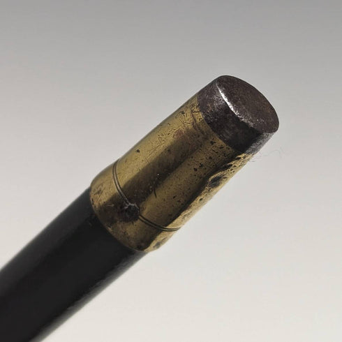 英國古董男士竹杖純銀裝飾牛角手拿包手柄 91 厘米