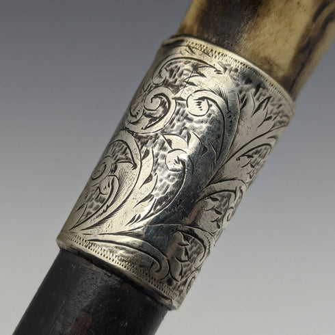 1891 年英國古董男士手杖鹿角手拿包手柄 89 厘米