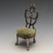 1940s Brass Chair Pocket Watch Holder with Moss Green Seat
