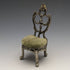 1940s Brass Chair Pocket Watch Holder with Moss Green Seat