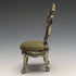 1940s Brass Chair Pocket Watch Holder with Moss Green Seat