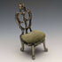 1940s Brass Chair Pocket Watch Holder with Moss Green Seat