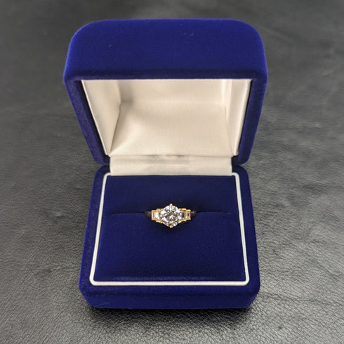 英国ヴィンテージジュエリー キュービックジルコニア ギルト純銀リング 指輪