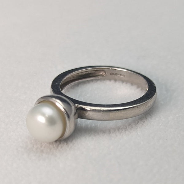 British Vintage Jewelry Pearl・Pearl Sterling Silver Ring