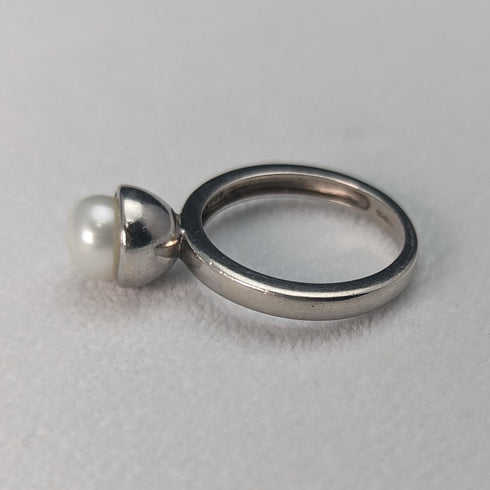 英国ヴィンテージジュエリー パール・真珠 純銀リング 指輪
