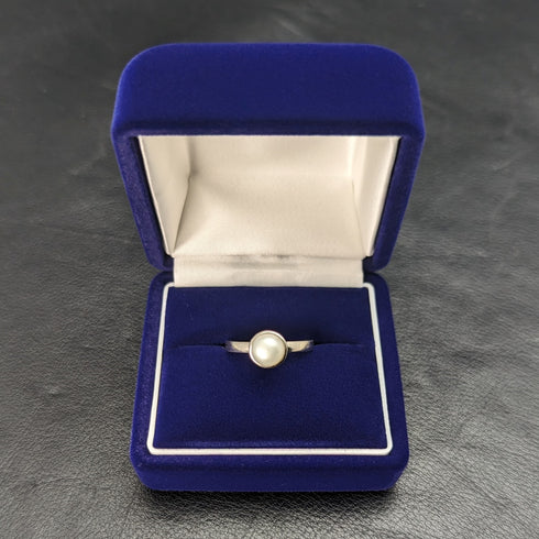 英国ヴィンテージジュエリー パール・真珠 純銀リング 指輪