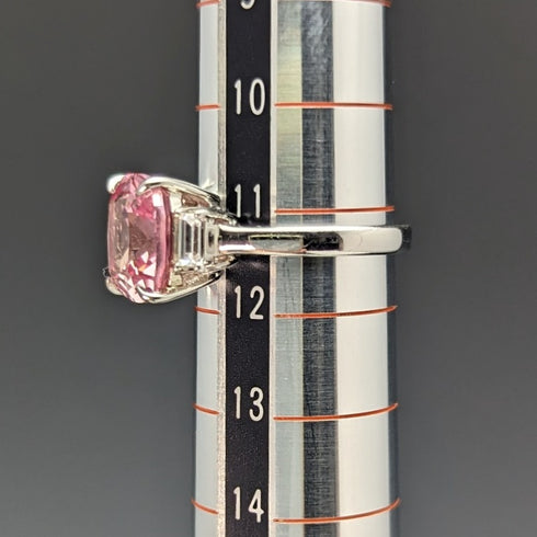 英国ヴィンテージジュエリー ライトピンクジルコニア 純銀リング 指輪