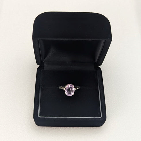 英国ヴィンテージジュエリー アメジスト 純銀リング (12-13号)指輪