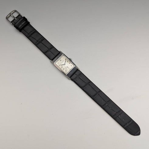 British vintage Benson alloy rectangular case wristwatch works well