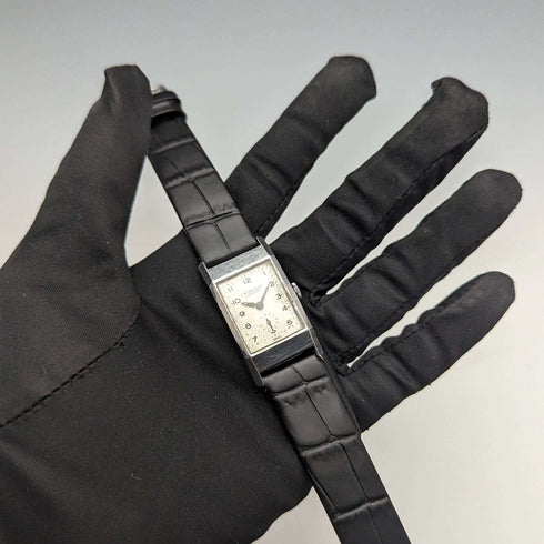 British vintage Benson alloy rectangular case wristwatch works well