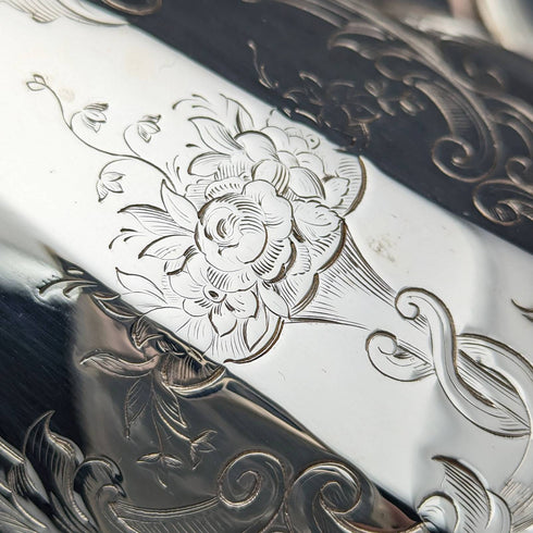 1853年 英国アンティーク シルバープレート製 コーヒーポット Thomas Bradbury & Sons