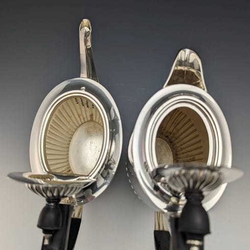 1921 English Antique Silver Plated Teapot Set of 4 Henry Atkins