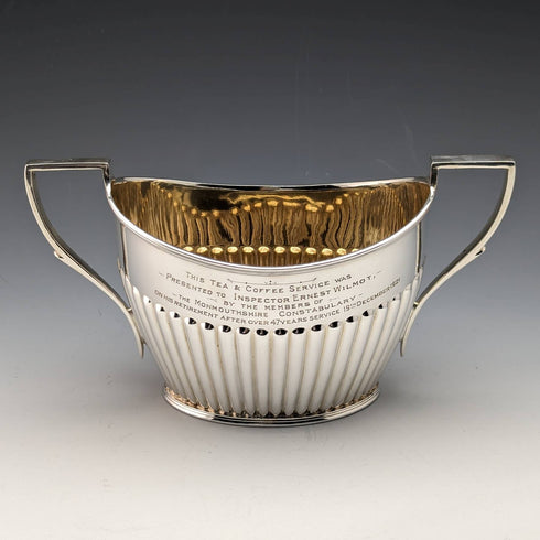 1921 English Antique Silver Plated Teapot Set of 4 Henry Atkins