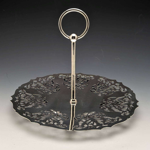 1922 English Vintage Silver Plated Cake Stand Mappin and Webb