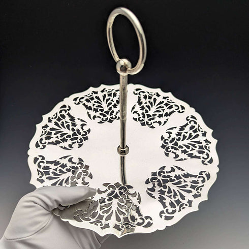 1922 English Vintage Silver Plated Cake Stand Mappin and Webb