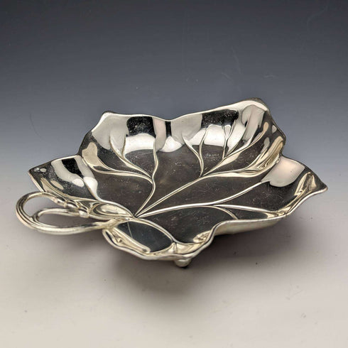 German Vintage Silver Plated Leaf Dish WMF