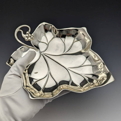 German Vintage Silver Plated Leaf Dish WMF