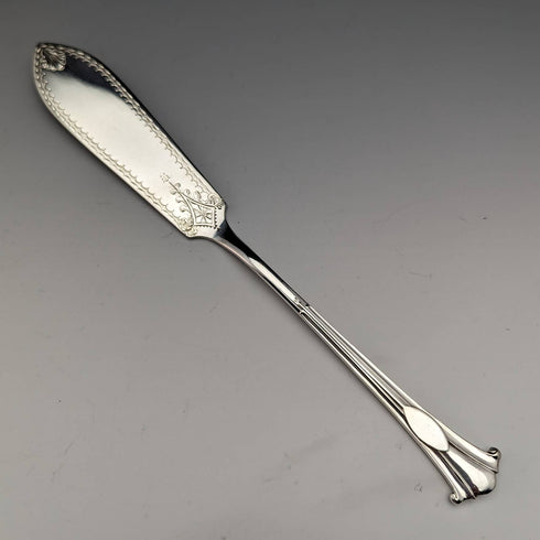Around 1885 British antique silver plate fish cutlery 6 pair set Mappin and Webb