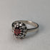 英国ヴィンテージジュエリー レッド&ホワイトストーン 純銀リング 指輪