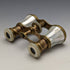 French antique mother-of-pearl decorated opera glasses binoculars with case Verne