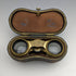 French antique mother-of-pearl decorated opera glasses binoculars with case Verne